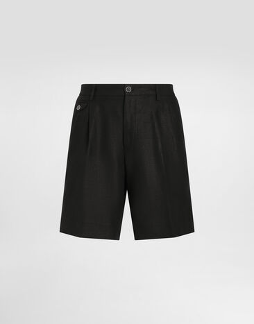 Dolce & Gabbana Linen shorts Black GW0MATGK320