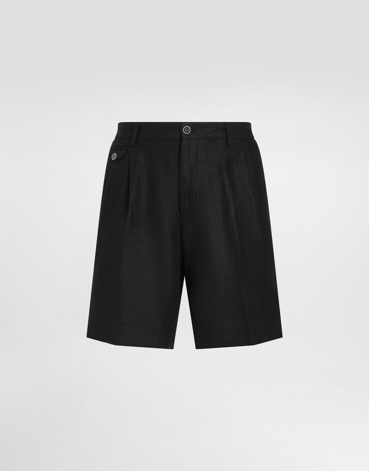 Dolce & Gabbana Linen shorts Black GW0MATGK320