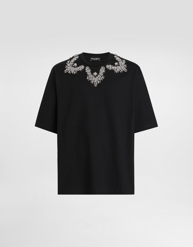 Dolce & Gabbana Jersey t-shirt with embroidery Dolce & Gabbana Jersey t-shirt with embroidery Black G8PB8ZHU7SD