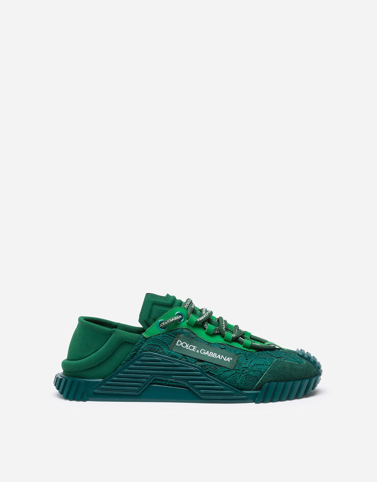 Dolce & Gabbana NS1 slip on sneakers in mixed materials GREEN CK1754AX372