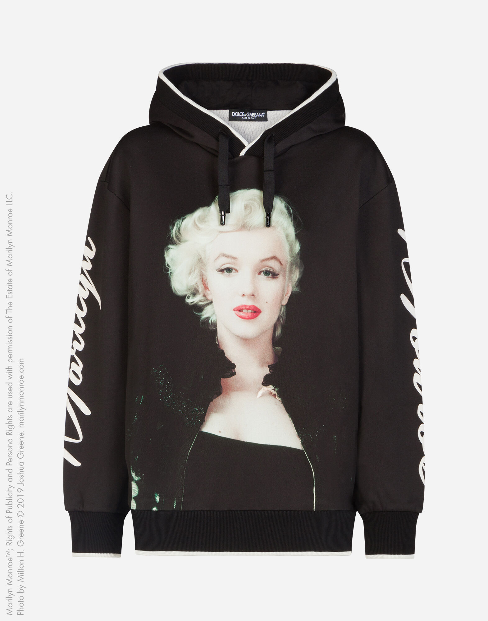 Jersey hoodie with marilyn monroe print