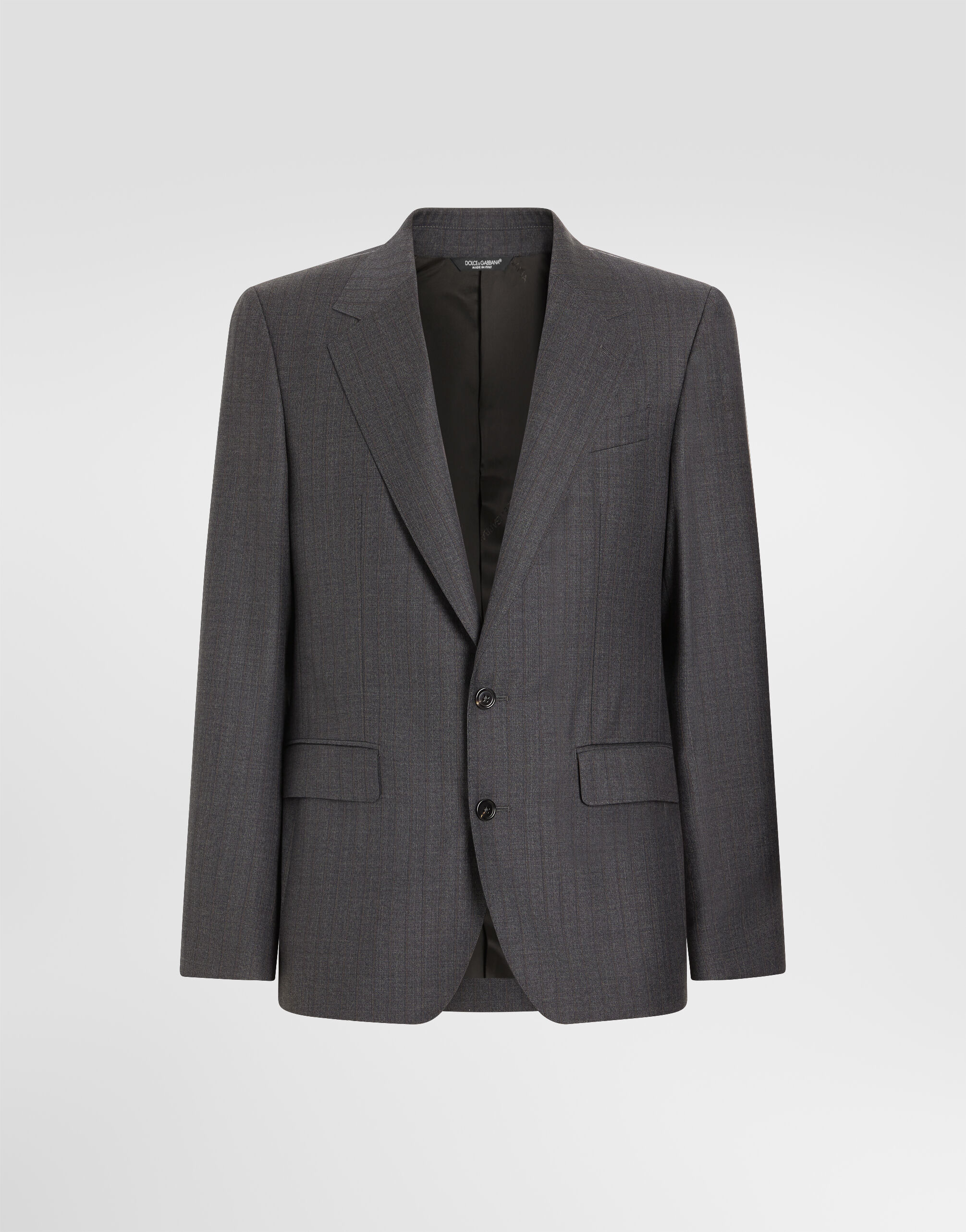 Sicilia light single-breasted pinstripe wool jacket