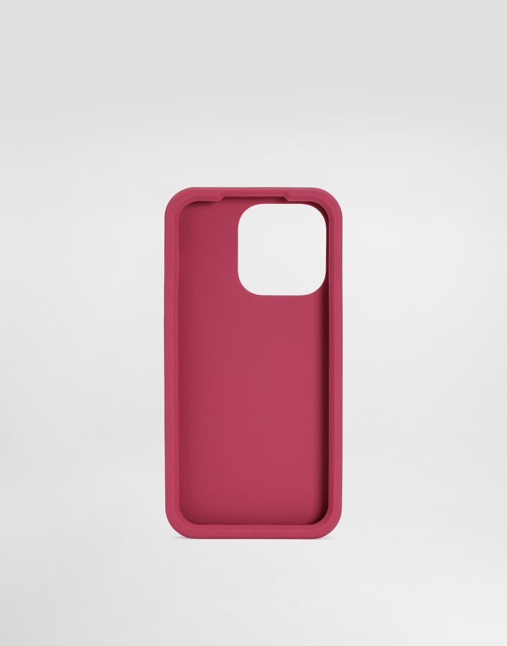 Dolce & Gabbana Rubber iPhone 14 Pro Cover with DG logo Purple BI3265AG816