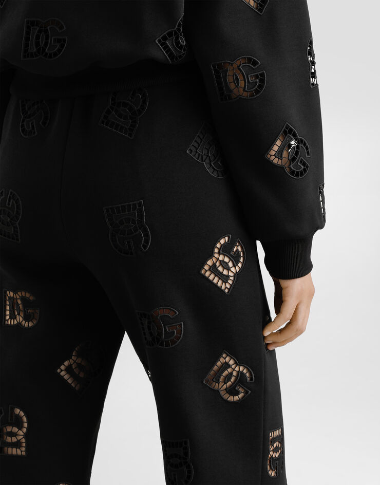 Dolce & Gabbana سروال للركض جيرسي بقصة وشعار DG Black FTCYYZGDCTU