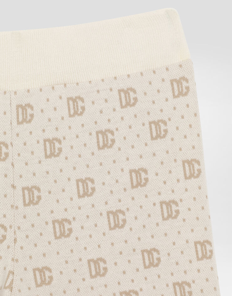 Dolce & Gabbana Polka-dot jacquard knit pants with DG logo Multicolor L1JPKEFJ7EA