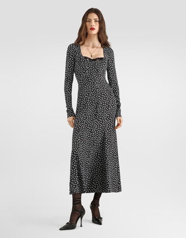 Dolce & Gabbana Leaf-print charmeuse dress Dolce & Gabbana Leaf-print charmeuse dress Multicolor F632XTFSAGK