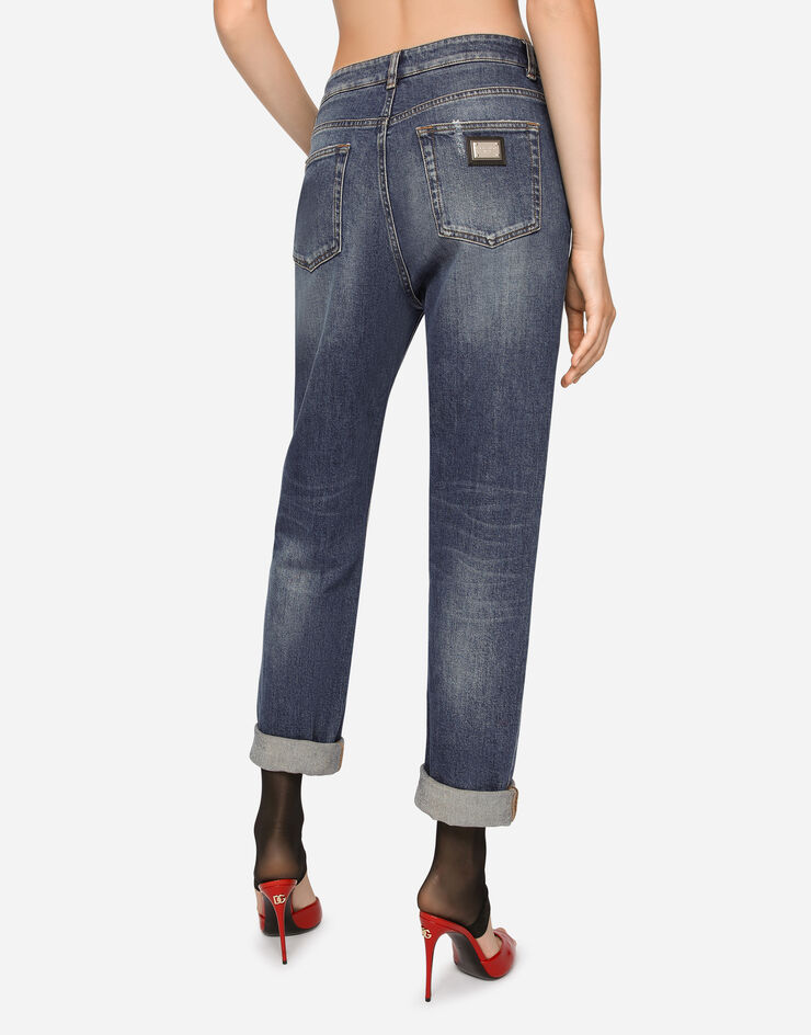 Dolce & Gabbana Jean boyfriend en denim avec trous Multicolore FTAIADG8EZ8