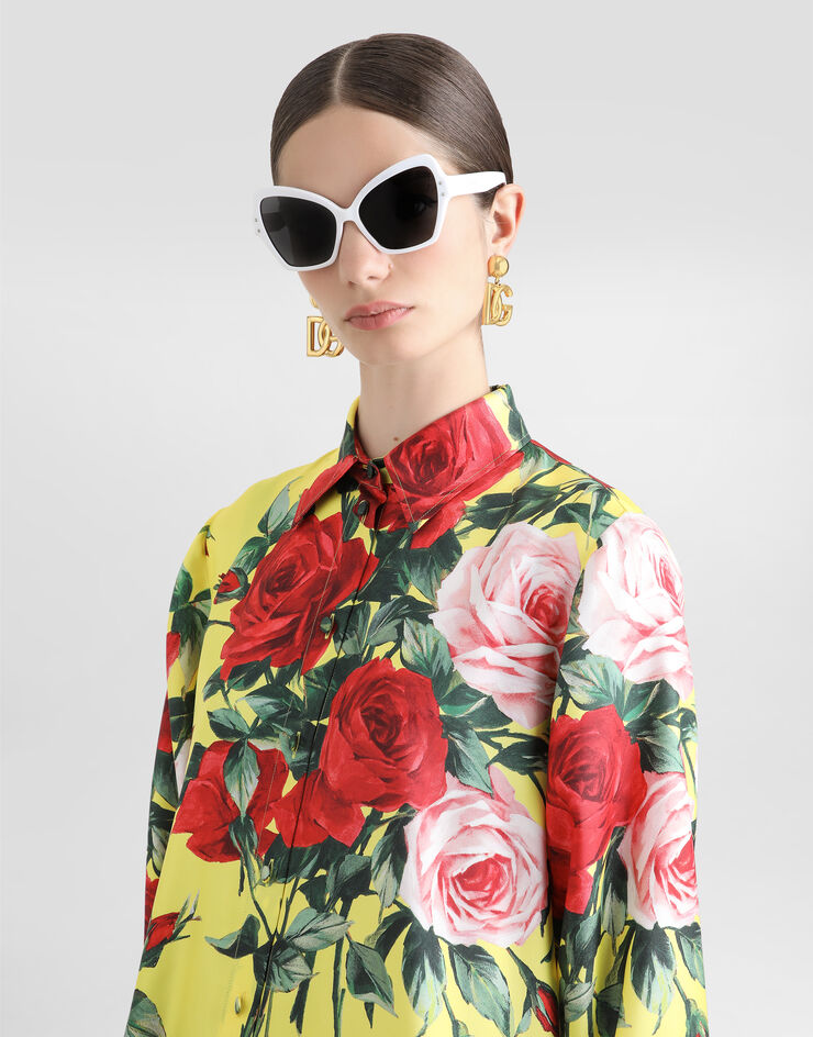 Dolce & Gabbana 花束印花丝缎长衫 版画 F6DJPTIS1XH