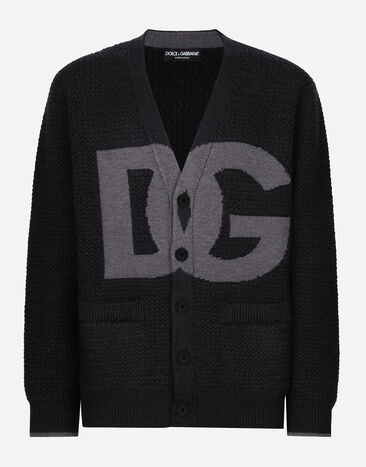 Dolce & Gabbana Oversize wool cardigan Grey GXV13TJCVX2
