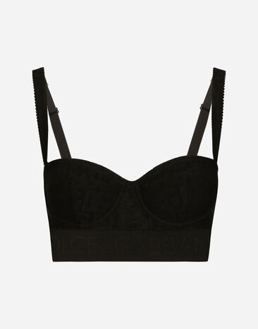 Dolce & Gabbana Jacquard tulle balconette bra Black O1D62TFLEAQ