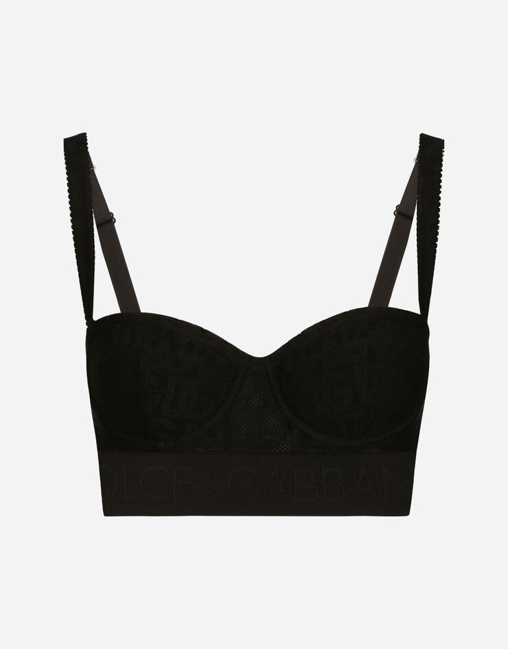 Dolce & Gabbana Jacquard tulle balconette bra Black O1D62TFLEAQ