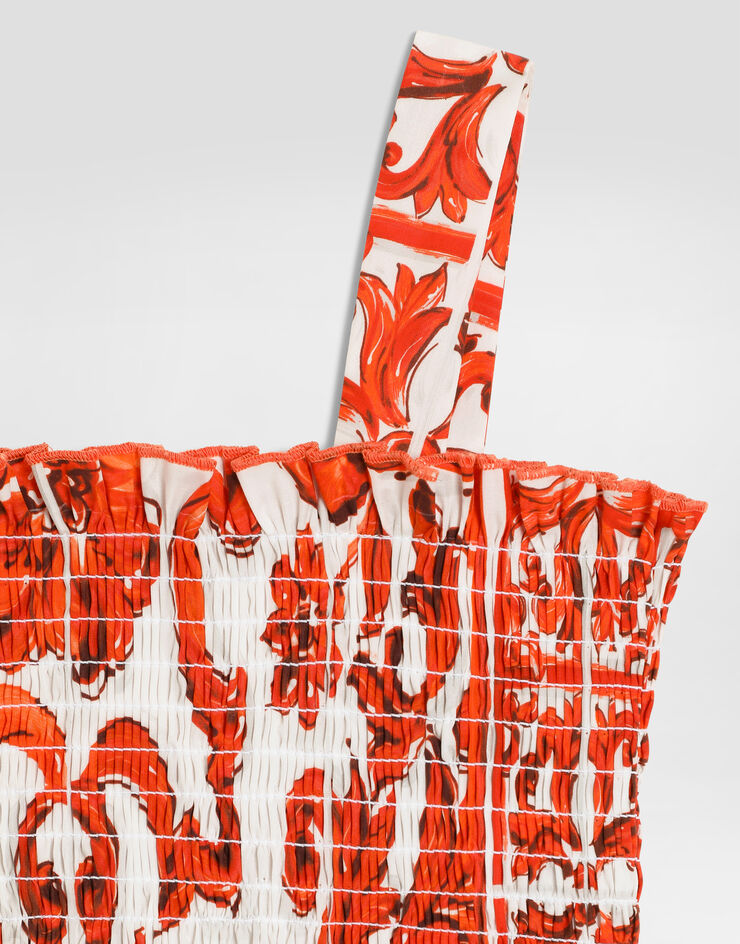 Dolce & Gabbana Majolica-print poplin top Multicolor L51N78G7P4J