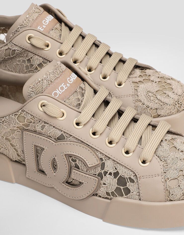 Dolce & Gabbana Portofino light strobel sneakers in taormina lace and calfskin Multicolor CK2343AI446