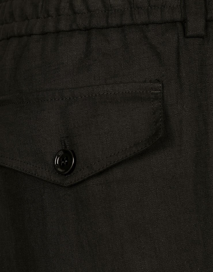 Dolce & Gabbana Cargo-Bermudas aus Leinen Schwarz GV5TATGI437