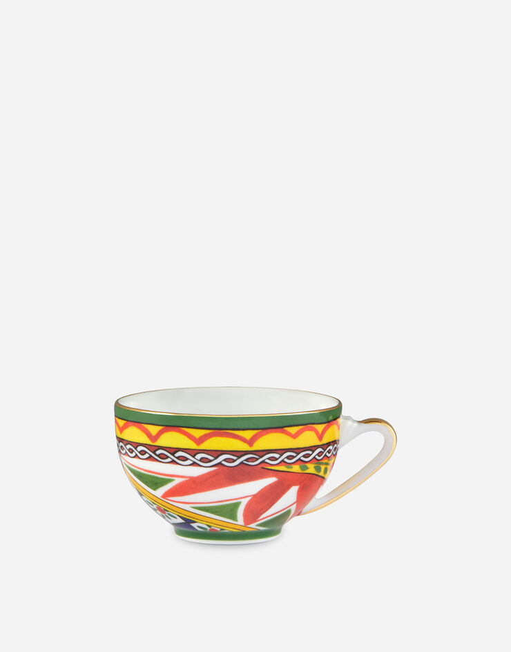 Dolce & Gabbana Tasse à Thé avec Soucoupe en Porcelaine Multicolore TC0102TCA16