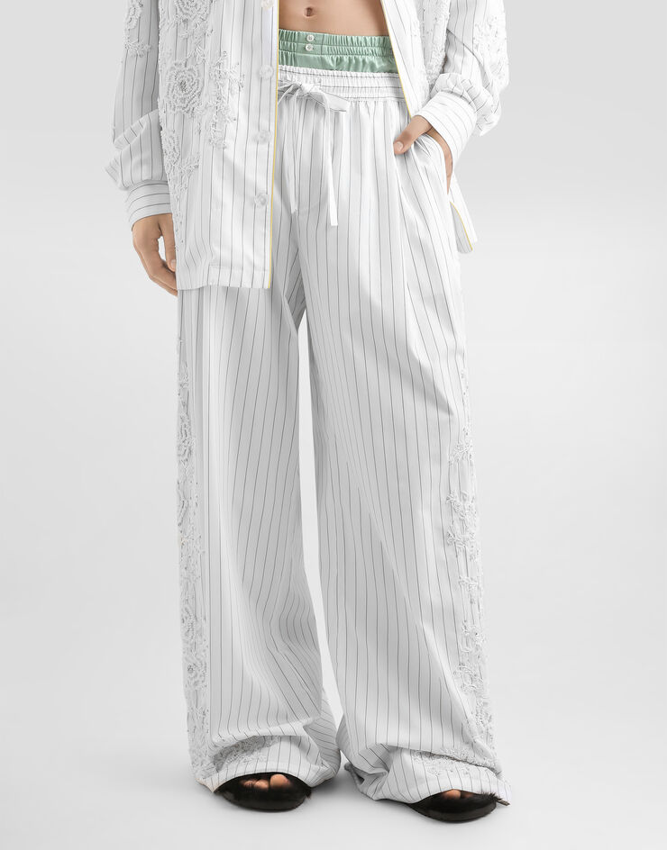 Dolce & Gabbana Vanity trousers with embroidery Multicolor GP1N9ZGK188