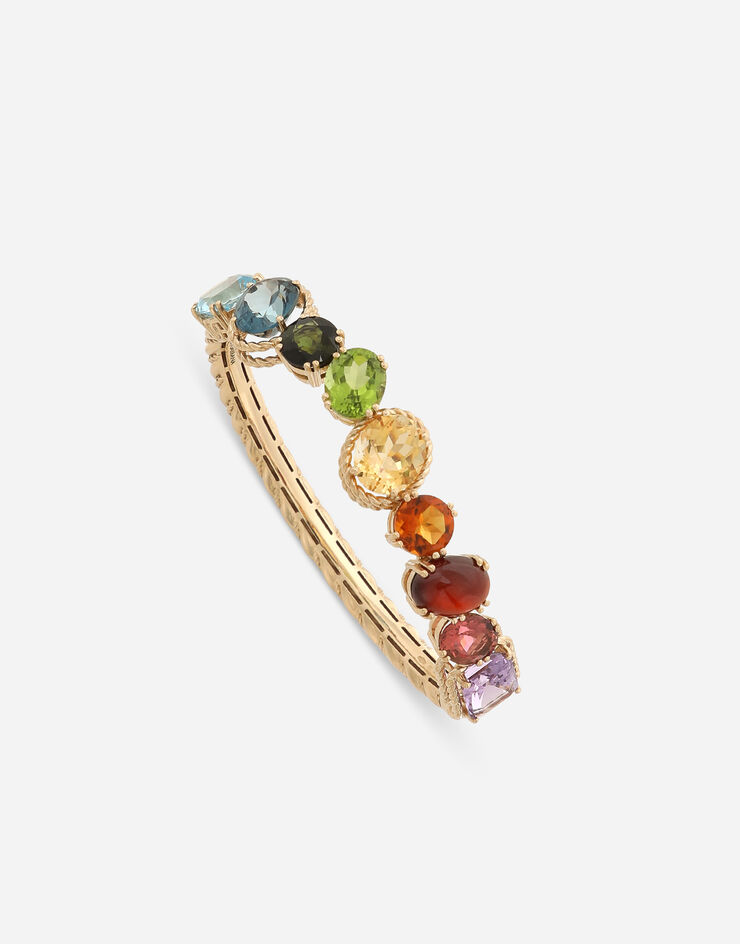 Dolce & Gabbana Bracciale Rainbow in oro giallo 18kt con gemme multicolore Gold WBQA7GWMIX1