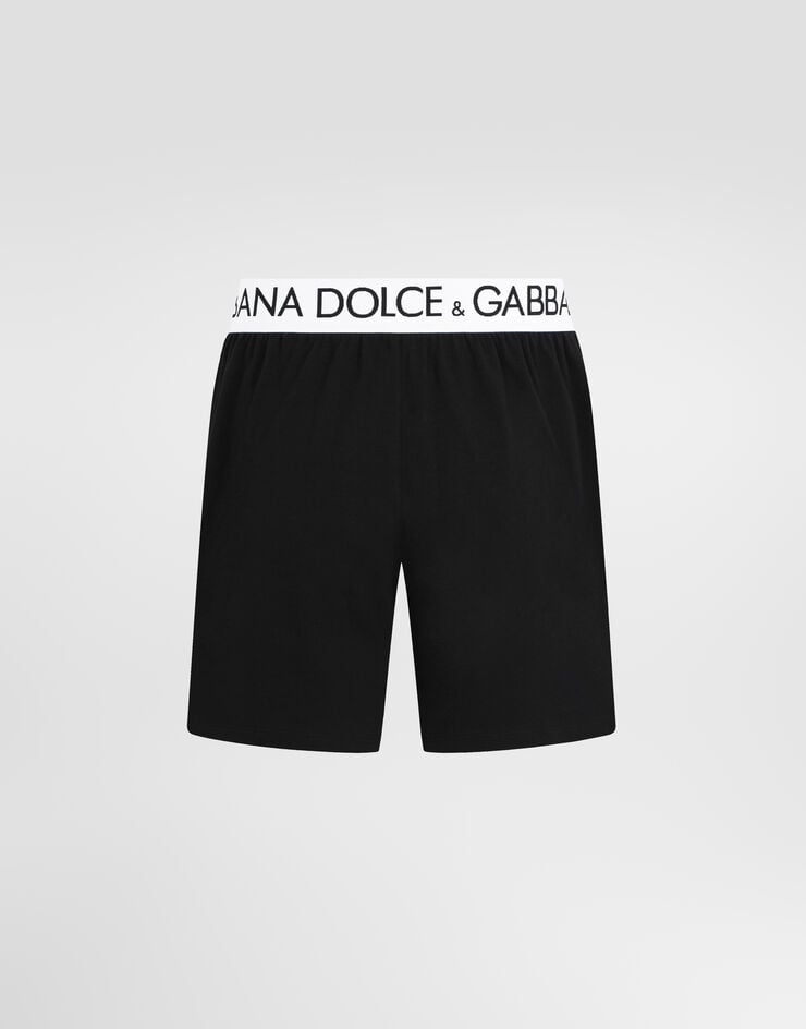 Dolce & Gabbana Shorts de algodón bielástico Negro M4B99JOUAIG
