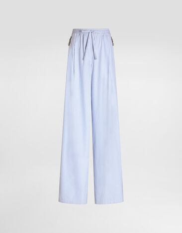 Dolce & Gabbana Pantalones en popelina a rayas Multicolor FTDLFZFR536
