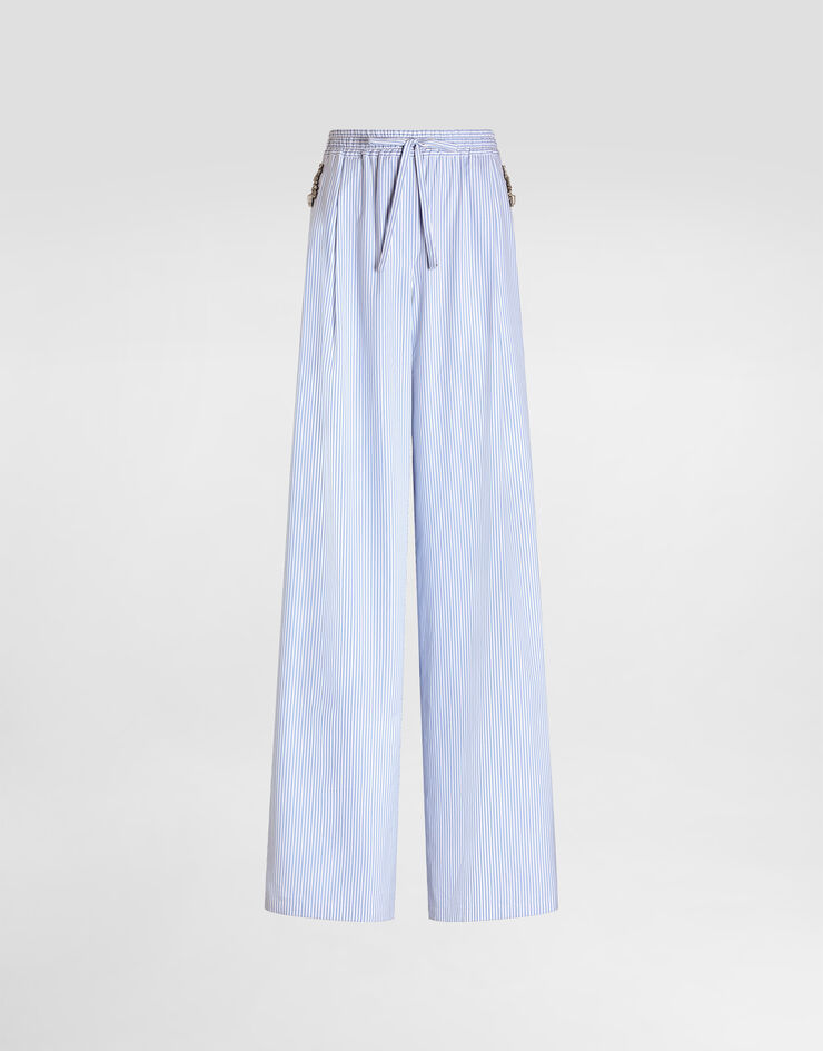 Dolce & Gabbana Pantalones en popelina a rayas Multicolor FTDLFZFR536