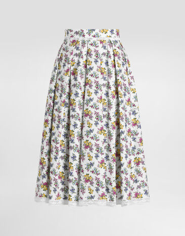 Dolce & Gabbana Small floral-print poplin skirt Multicolor F4DA8THS5T9