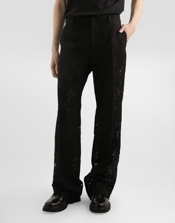 Dolce & Gabbana Cordonetto lace trousers Black GP07CTHLM5E