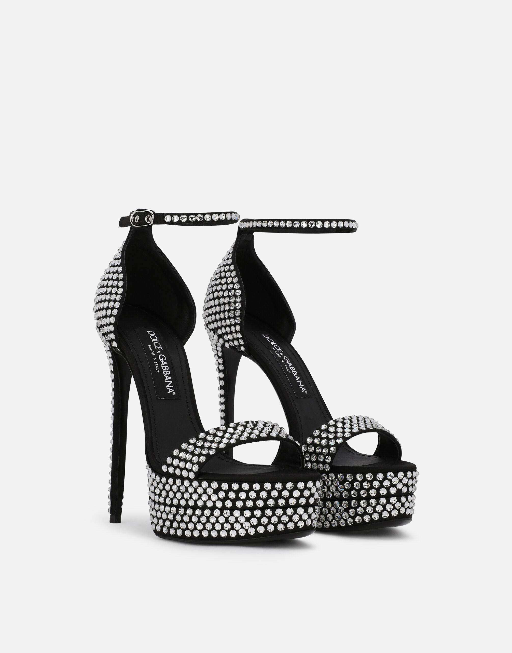DOLCE & GABBANA キムサテンフォンハック BI3259AN241 8C964 マルチカラーのウィメンズ Satin platform sandals with fusible