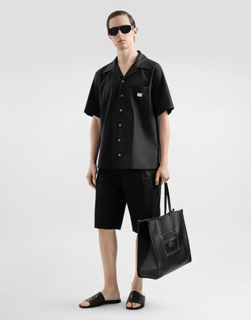 Dolce & Gabbana Calfskin shopper with raised logo Black BM2274AG218