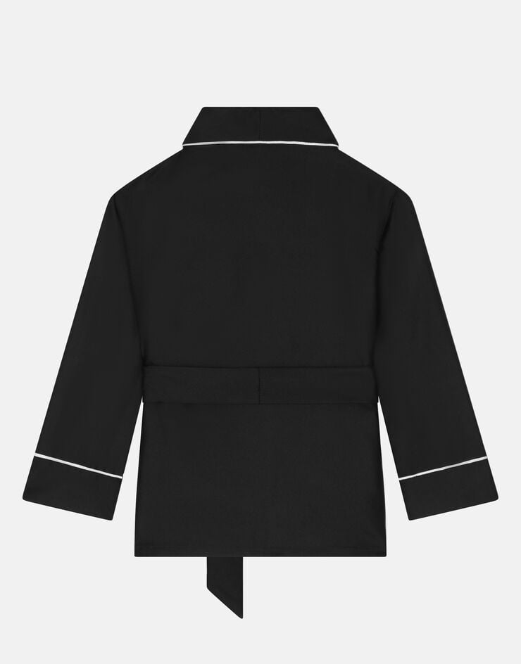 Dolce & Gabbana Camicia pigiama in twill di seta Black L55S84FU1FZ