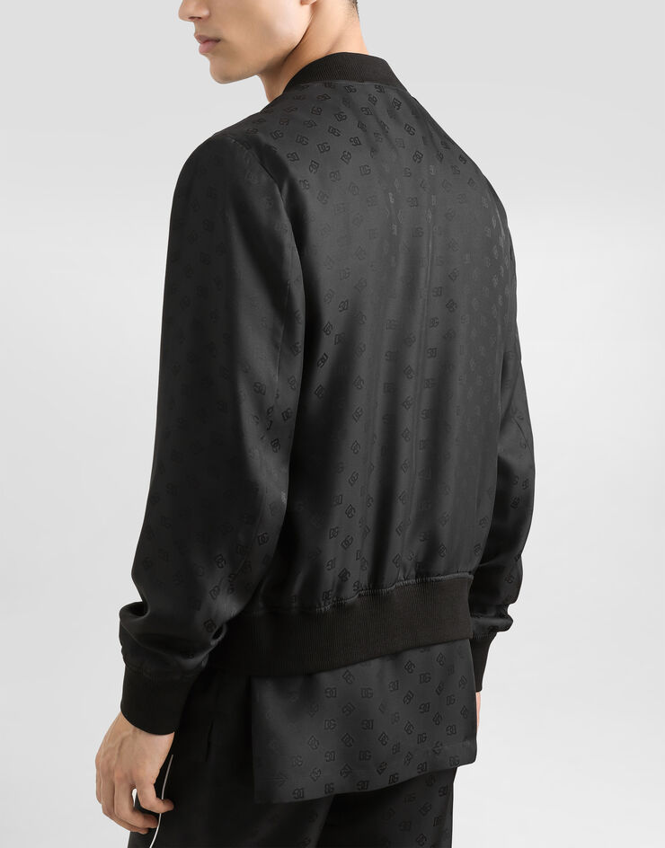 Dolce & Gabbana ロゴ シルク&ジャカード ボンバージャケット  ブラック G9PD5TFJ1JY