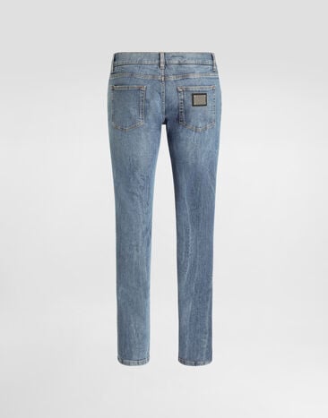 Dolce & Gabbana Light blue wash skinny stretch jeans Multicolor GY07LDG8HA7
