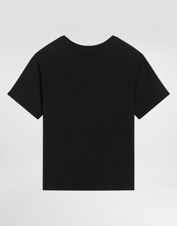 Dolce & Gabbana OversizedJerseyt-shirt with logo plaque Black L4JT7TG7I2O