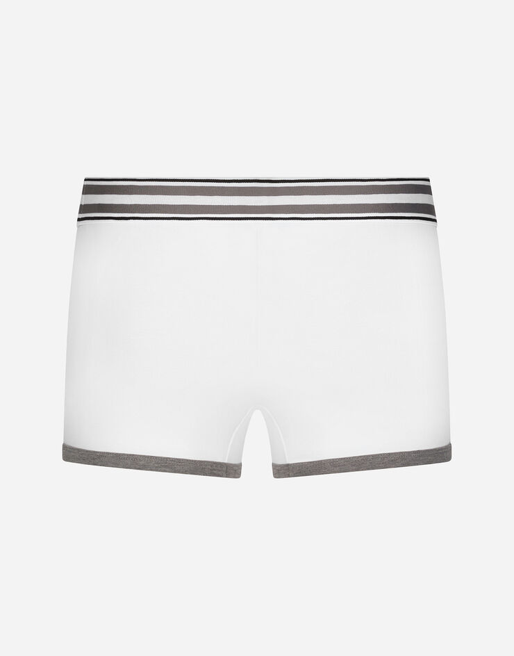 Dolce & Gabbana Regular-fit two-way stretch jersey boxers with DG logo Grey M4E97JFUECH