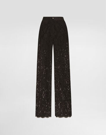 Dolce & Gabbana Pantalon en dentelle cordonnet Noir FTCPTTHLMTB