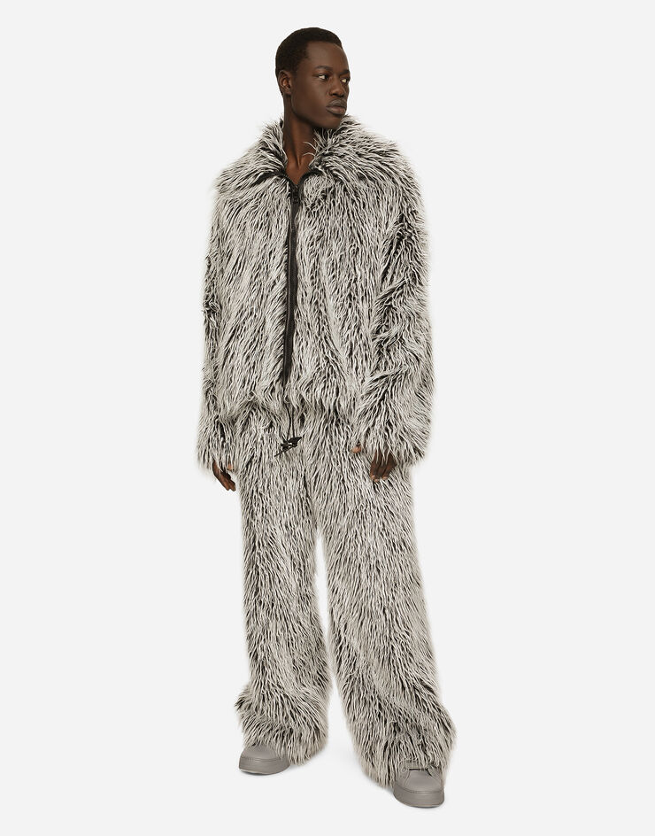 Faux fur jogging pants in Multicolor for | Dolce&Gabbana® US