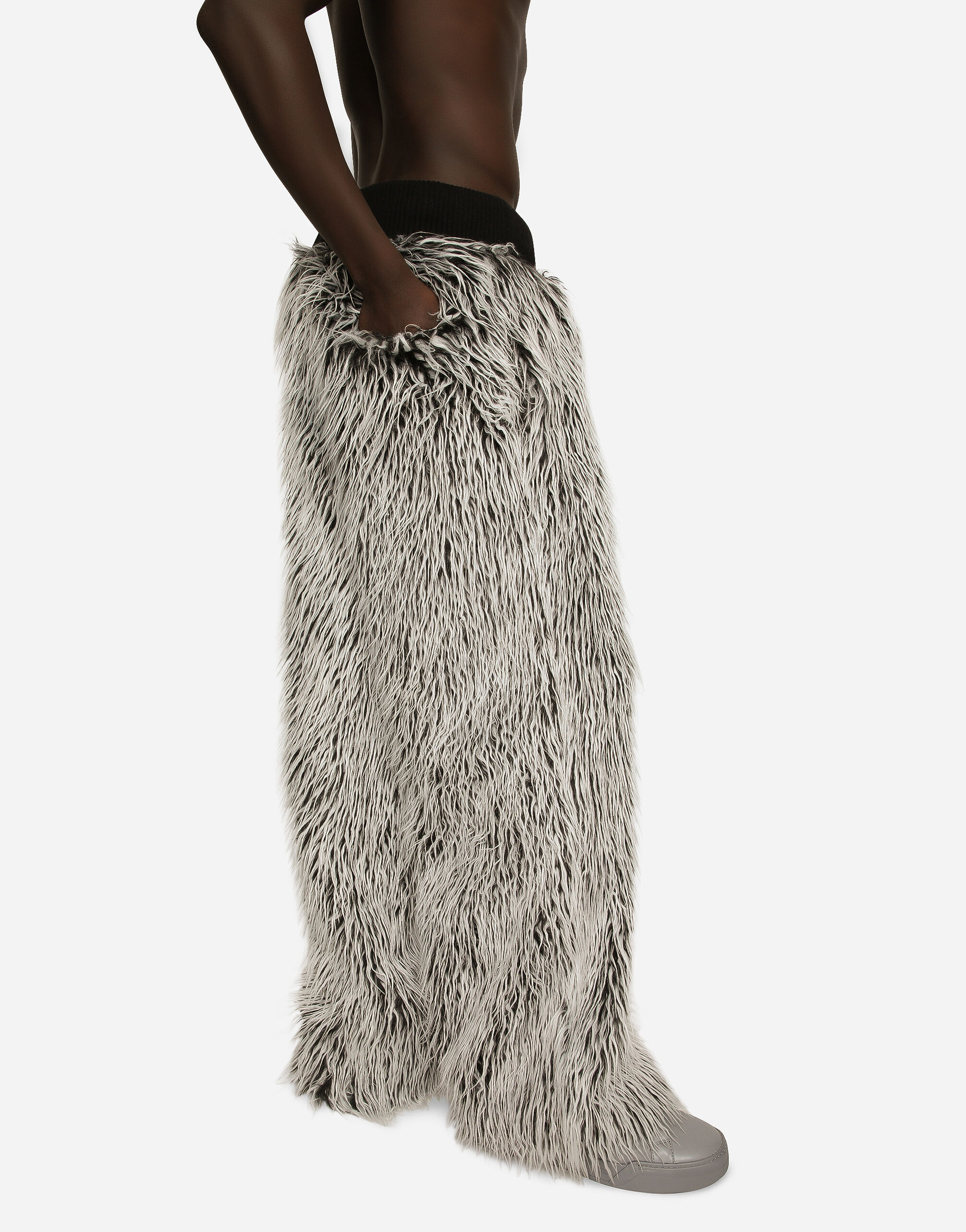 Faux fur jogging pants in Multicolor for Dolce Gabbana US