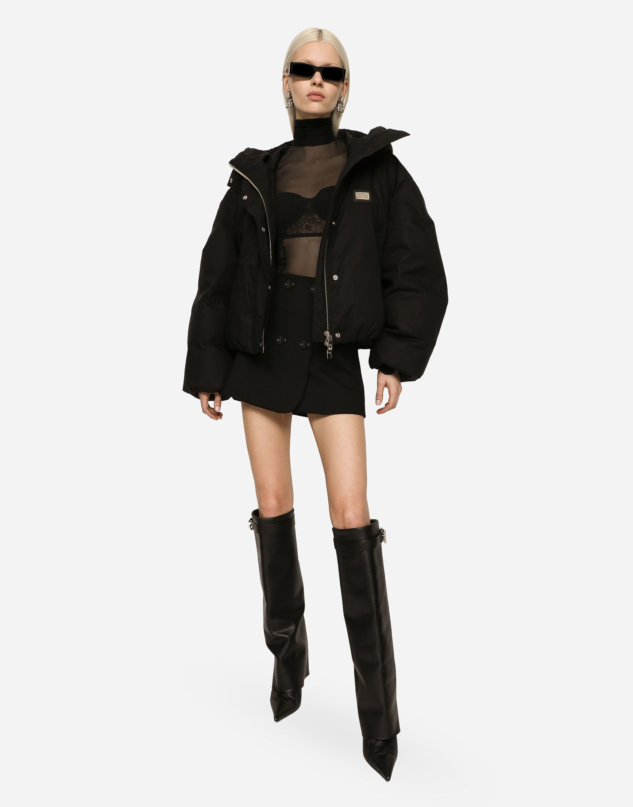 ジャケット DOLCE  GABBANA Women Outer F27EHTFUBD2N0000 Black Short double-breasted wool crepe jacket in Black for Women
