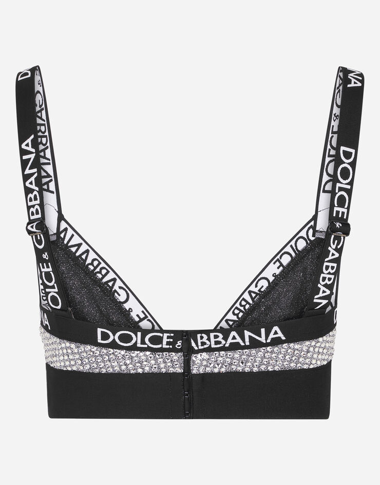 Dolce & Gabbana Reggiseno a triangolo in crystal mesh Argento O1C36THLM4U