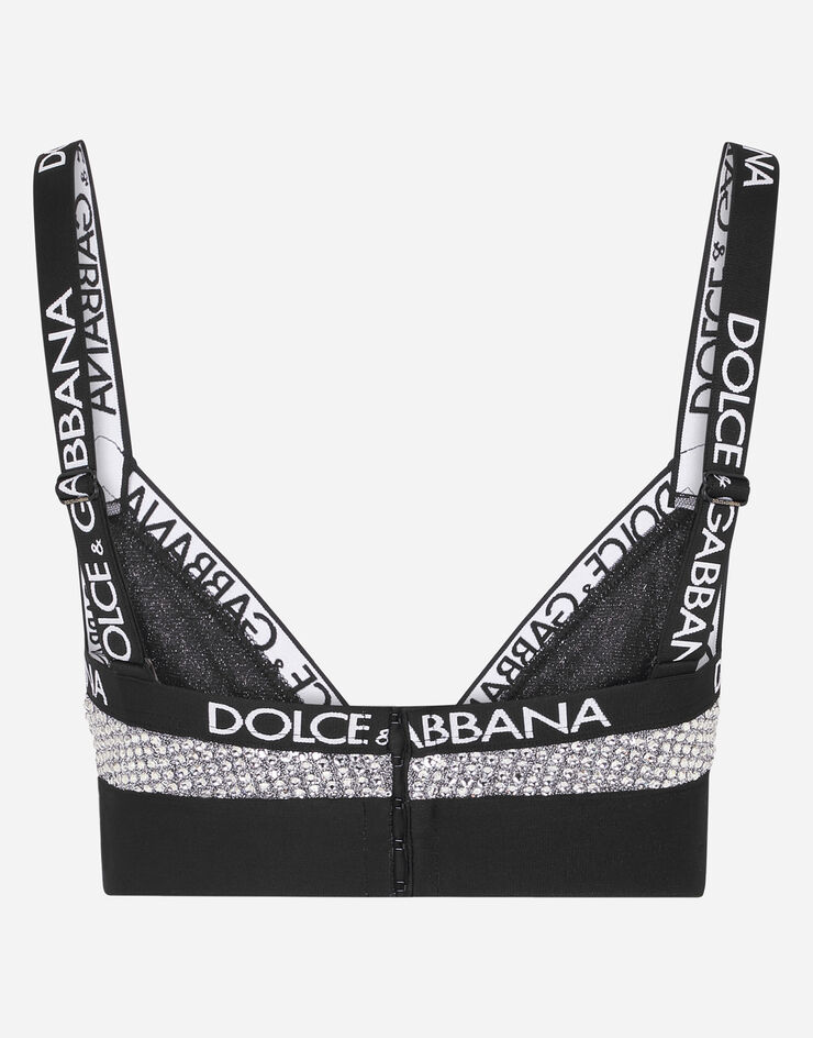 Dolce & Gabbana 크리스털 메시 트라이앵글 브라 실버 O1C36THLM4U