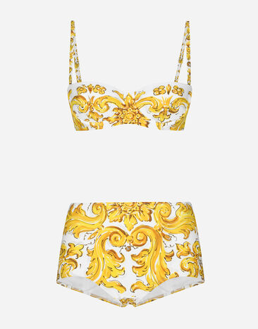 Dolce & Gabbana Majolica-print balconette bikini top and bottoms Print O9A13JONO19