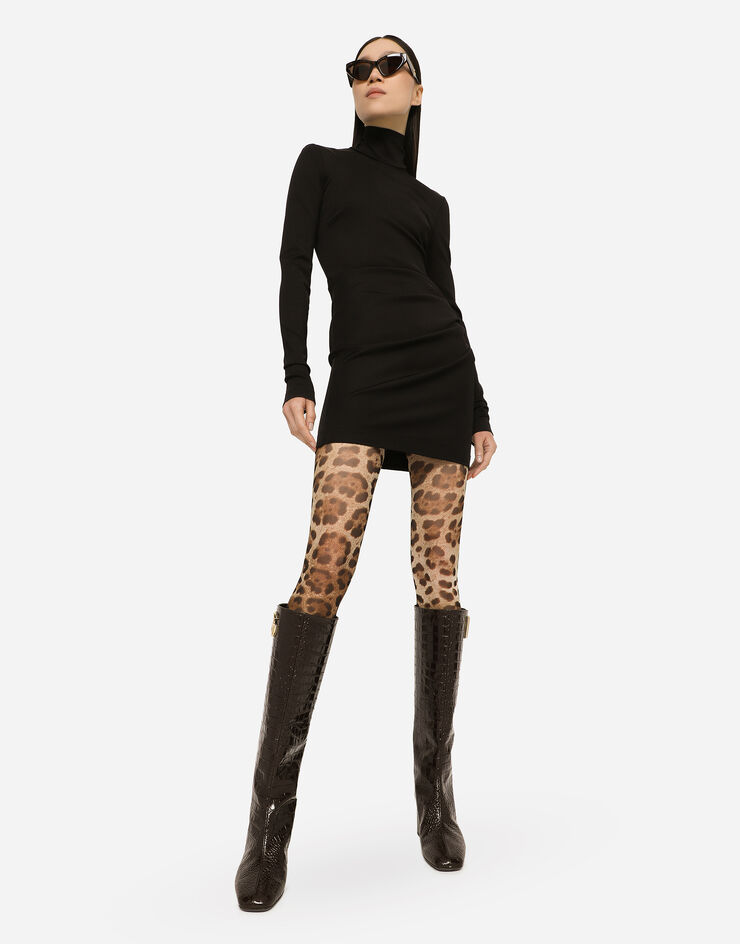 Dolce&Gabbana Vestido corto de punto milano Negro F6COJTFUGRC