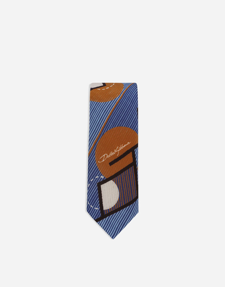 Dolce & Gabbana ربطة عنق من كريب حريري بطبعة يضعط GT149EG0WQZ