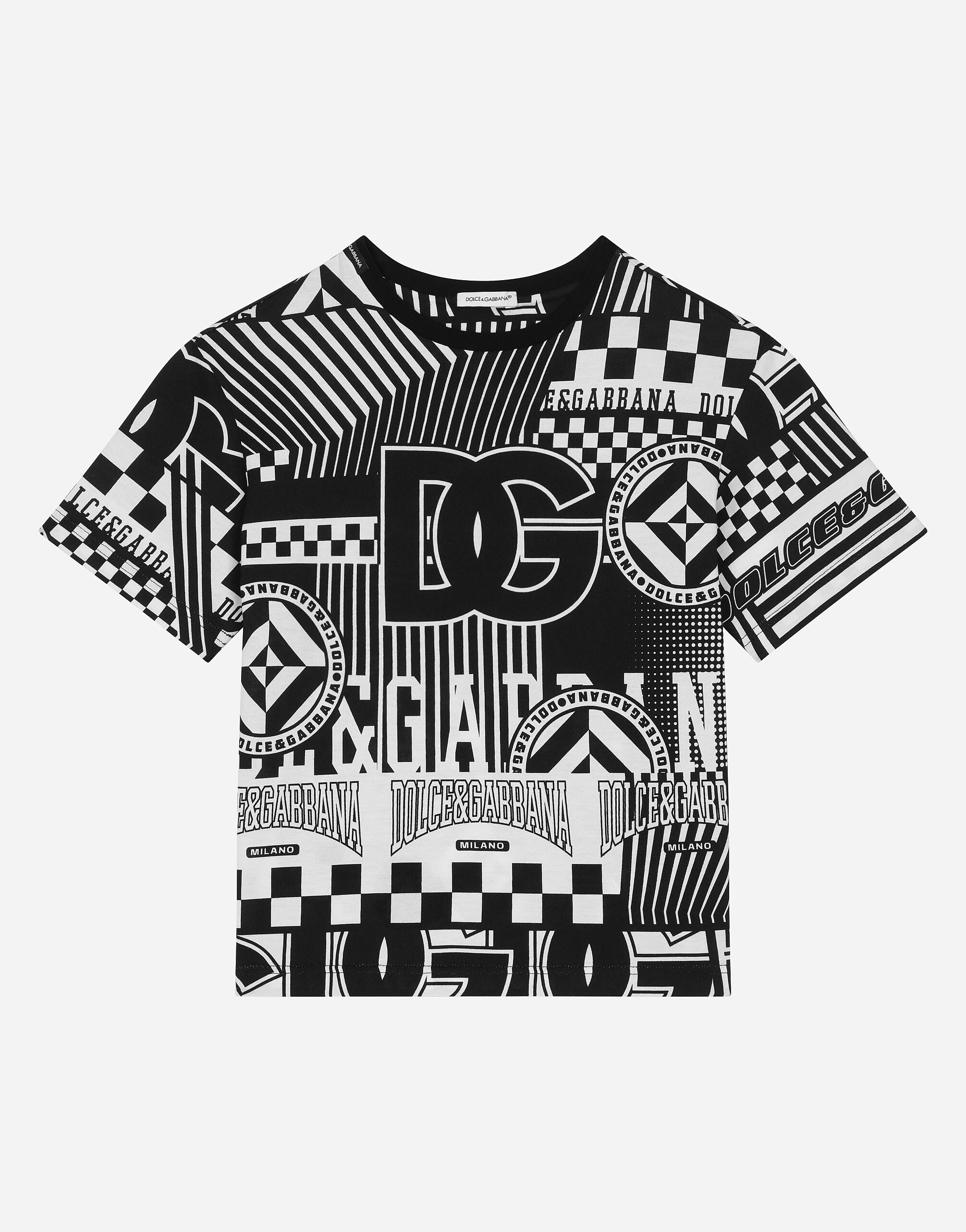T shirt en jersey a imprime DNA en Imprime pour garcon Dolce Gabbana