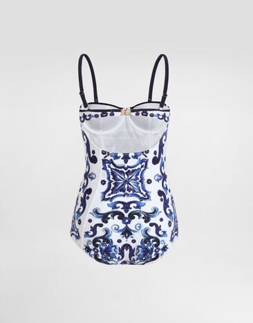 Dolce & Gabbana Majolica-print one-piece swimsuit Print I9AFZWONO19