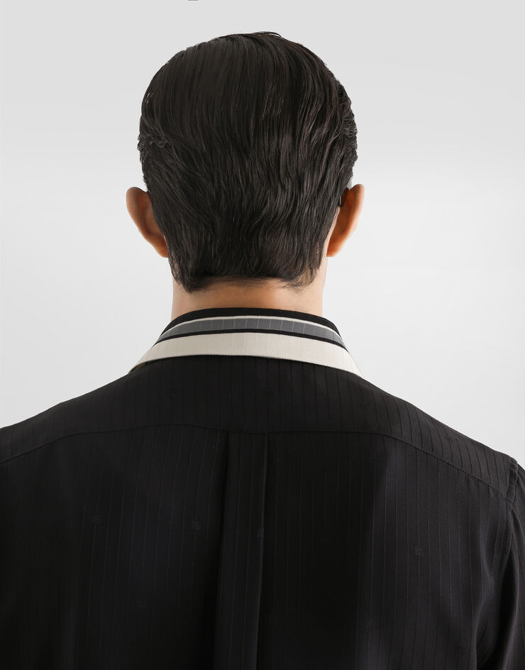 Dolce & Gabbana Hemd Martini aus Jacquard mit Logo-Print und Streifenmuster Multicolor G5ML1THI11T