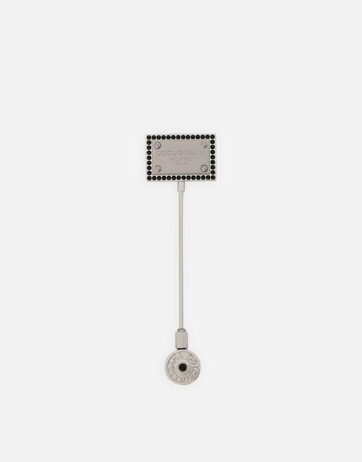 Dolce & Gabbana Broche con placa con logotipo Gris WPQ1X2W1111