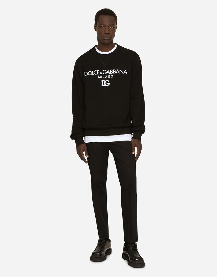Dolce & Gabbana سويت شيرت جيرسي بتطريز DG أسود G9ACGZFU7DU
