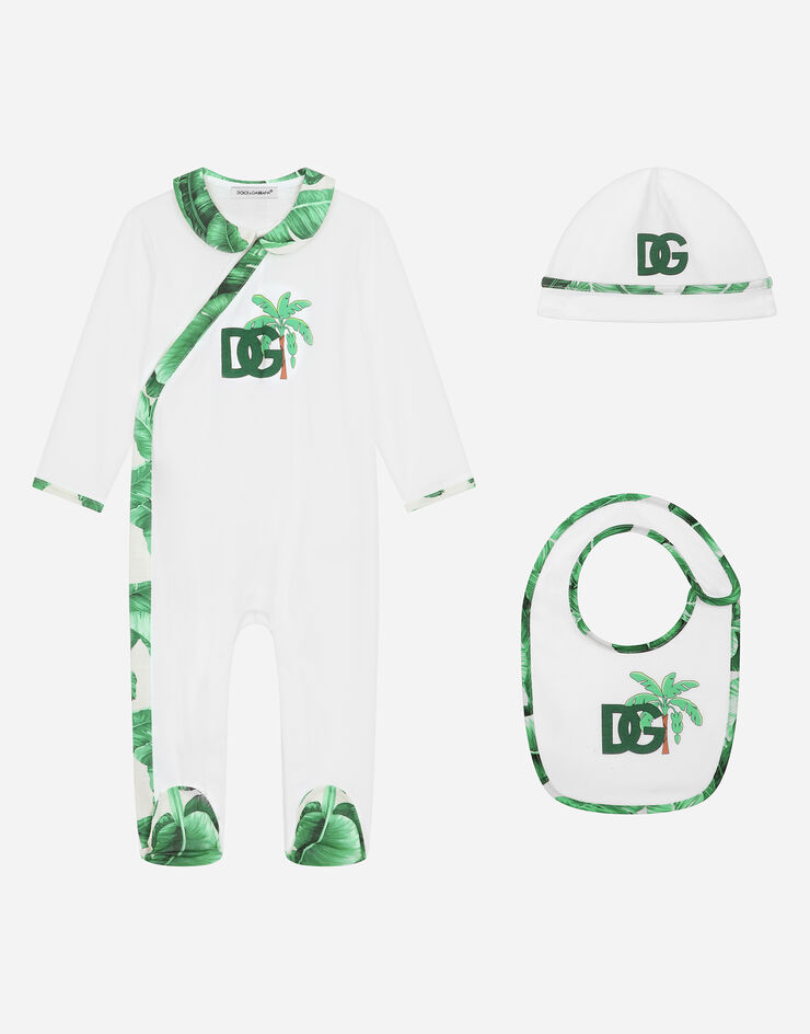 Dolce & Gabbana 3-piece gift set in banana-tree-print jersey белый L1JO6RG7K8M