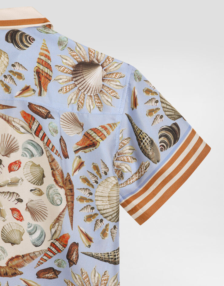 Dolce & Gabbana Shell-print short-sleeved twill shirt Multicolor L43S81HI1ZB
