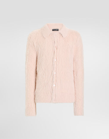 Dolce & Gabbana Chemise à effet mohair Marron GXVBOTJGMMI